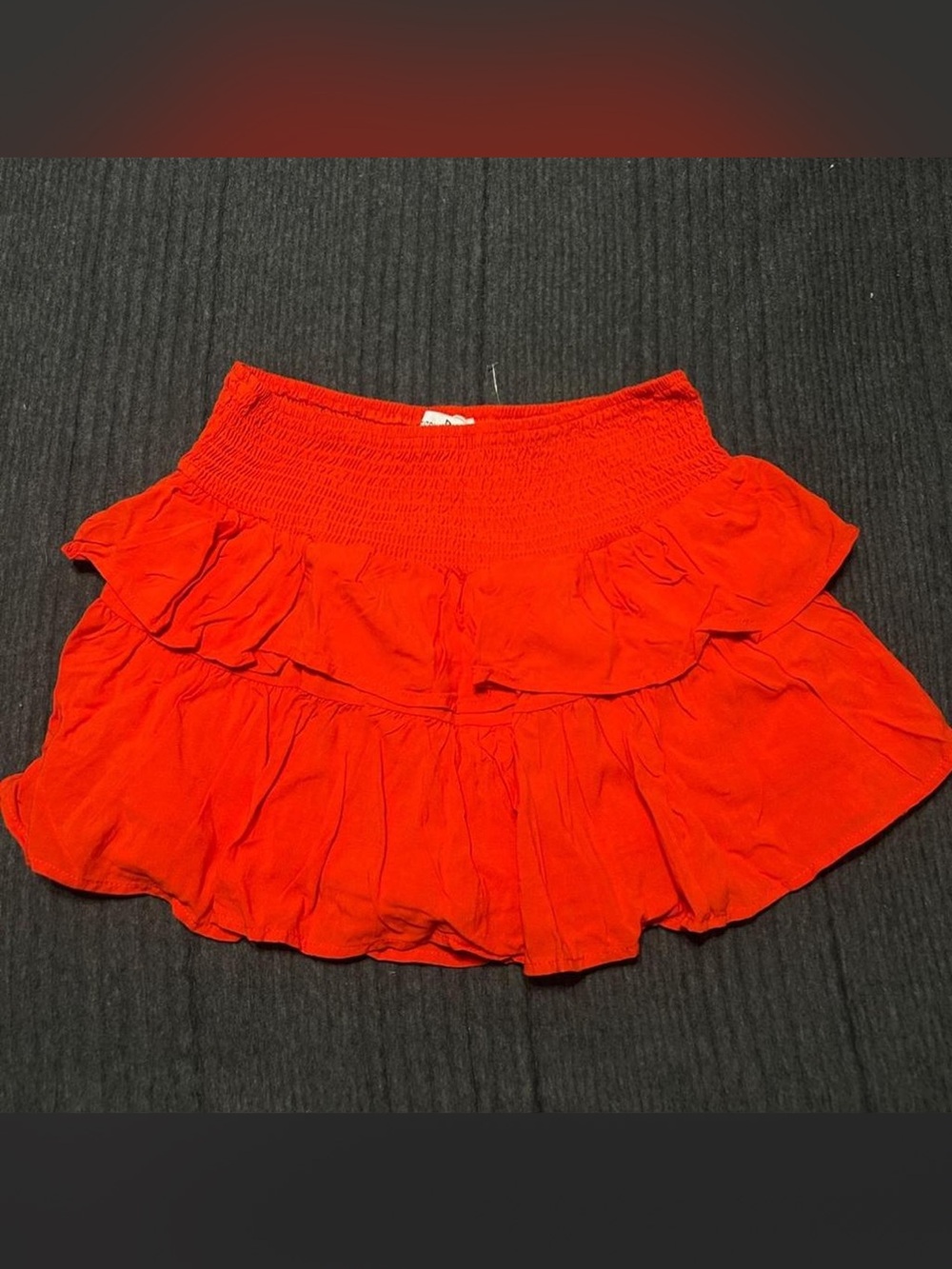 Women's Red Tiered Ruffle Skirt